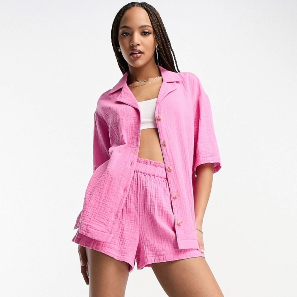 ASOS DESIGN cheesecloth bowling shirt